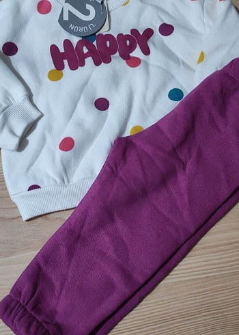 Renkli Baskılı Uzun Kollu Örgü Bebek Kız Takımı - Görsel 6