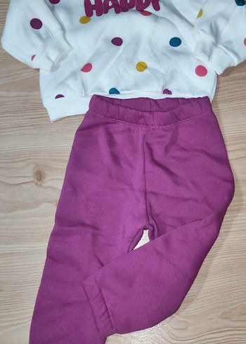 Renkli Baskılı Uzun Kollu Örgü Bebek Kız Takımı - Görsel 5