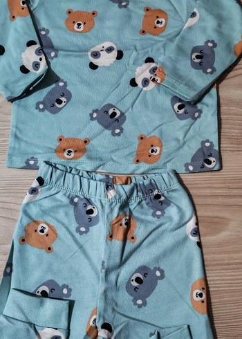 Renkli Baskılı Mavi Çocuk Pijama Takımı - Görsel 2