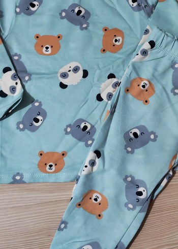 Renkli Baskılı Mavi Çocuk Pijama Takımı - Görsel 4