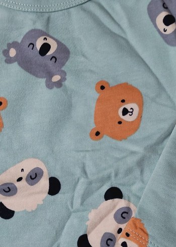 Renkli Baskılı Mavi Çocuk Pijama Takımı - Görsel 6