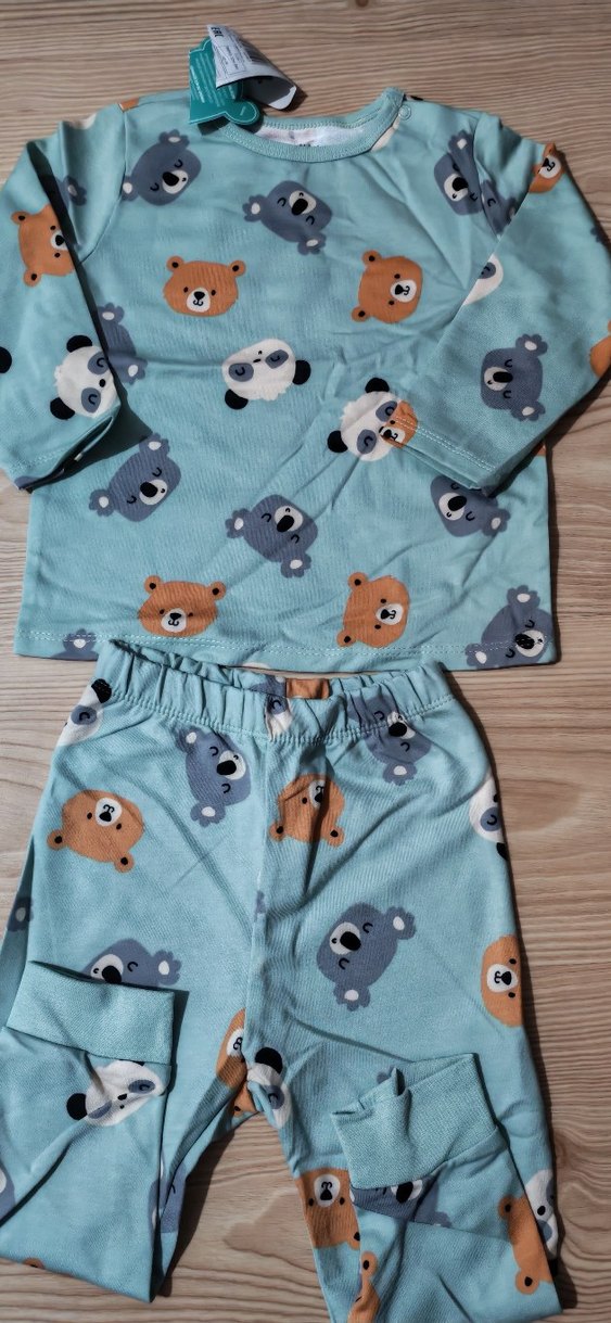 Renkli Baskılı Mavi Çocuk Pijama Takımı - Görsel 2