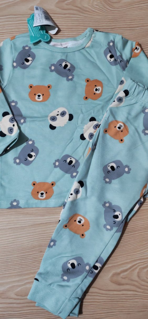 Renkli Baskılı Mavi Çocuk Pijama Takımı - Görsel 4