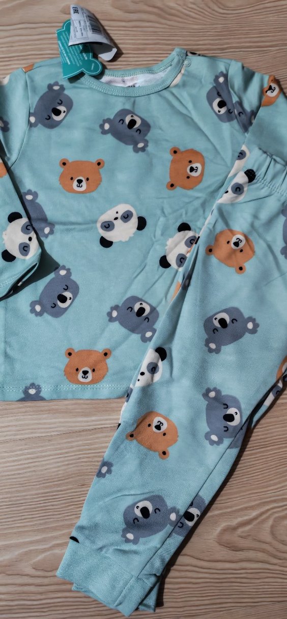 Renkli Baskılı Mavi Çocuk Pijama Takımı - Görsel 3