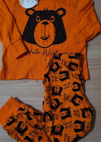 Turuncu Baskılı Erkek Pijama Takımı - Görsel 2