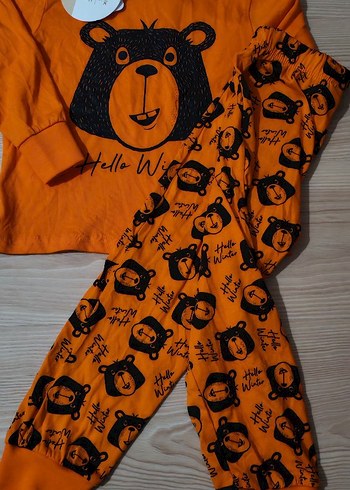 Turuncu Baskılı Erkek Pijama Takımı - Görsel 4