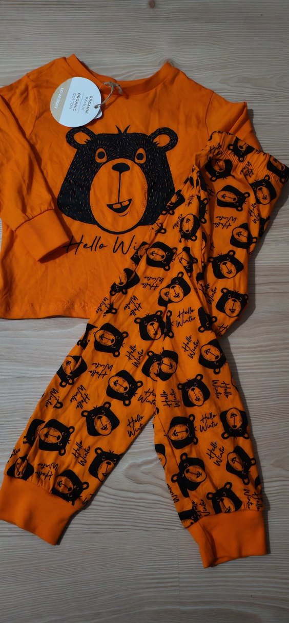 Turuncu Baskılı Erkek Pijama Takımı - Görsel 4