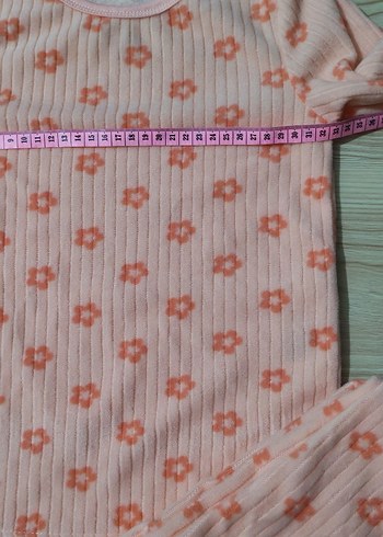 Pembe Çiçek Desenli Bebek Kız Pijama Takımı - Görsel 7