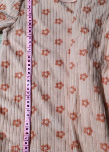 Pembe Çiçek Desenli Bebek Kız Pijama Takımı - Görsel 8
