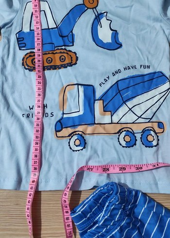 Mavi Baskılı Erkek Bebek Takımı - Görsel 5