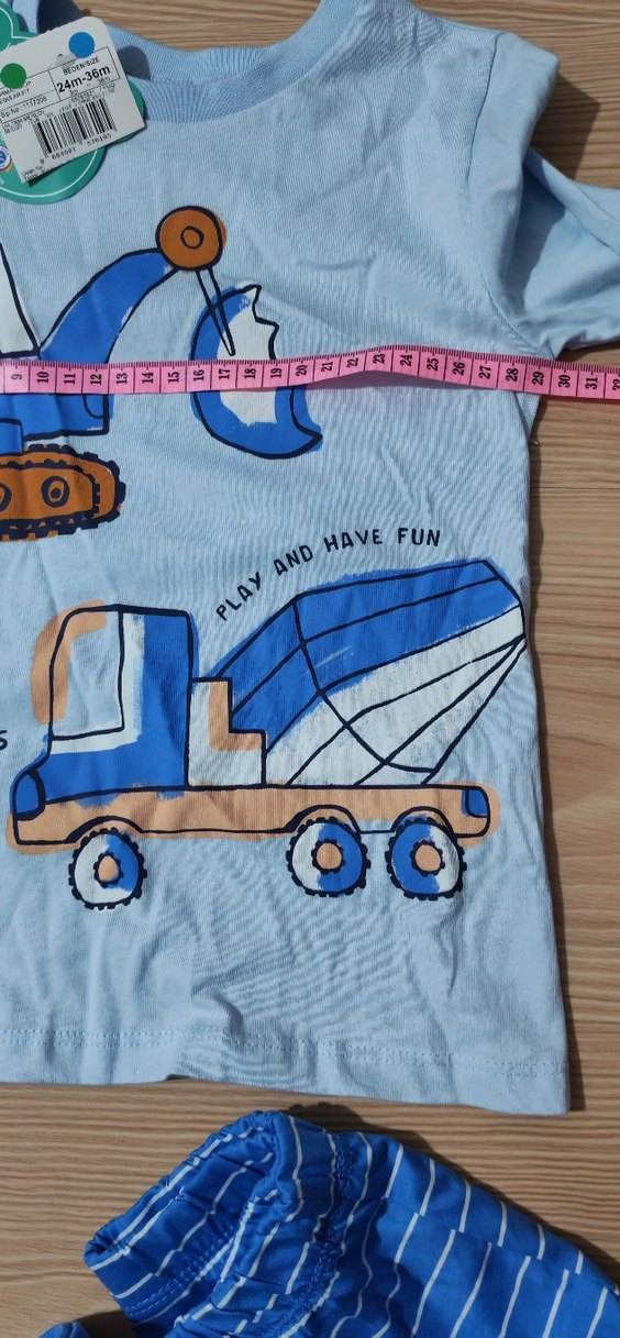 Mavi Baskılı Erkek Bebek Takımı - Görsel 4