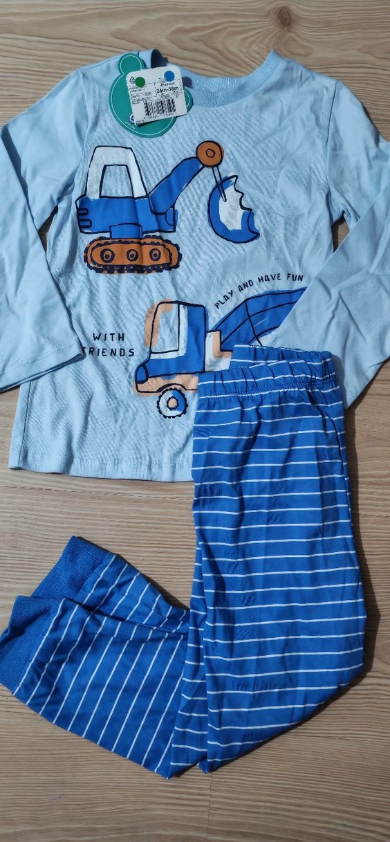 Mavi Baskılı Erkek Bebek Takımı - Görsel 3