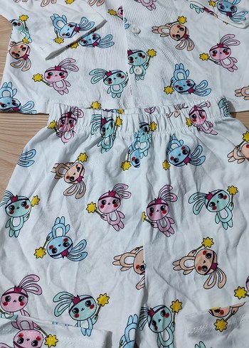Kız Çocuk Renkli Uzun Kollu Pijama Takımı - Görsel 5