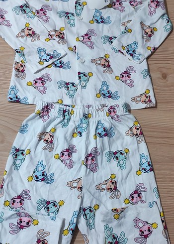 Kız Çocuk Renkli Uzun Kollu Pijama Takımı - Görsel 6