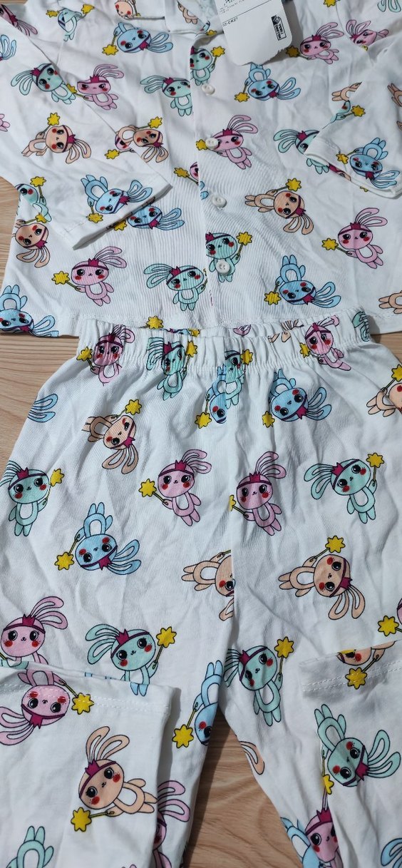 Kız Çocuk Renkli Uzun Kollu Pijama Takımı - Görsel 5