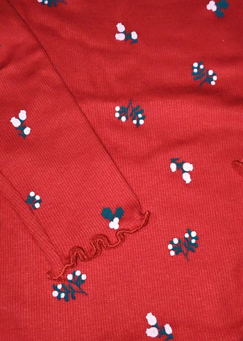 Kız Bebek Kırmızı Desenli Uzun Kollu Takım - Görsel 5