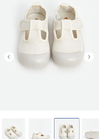 24 Beden Kız Bebek Beyaz İlk Adım Ayakkabısı Velcro