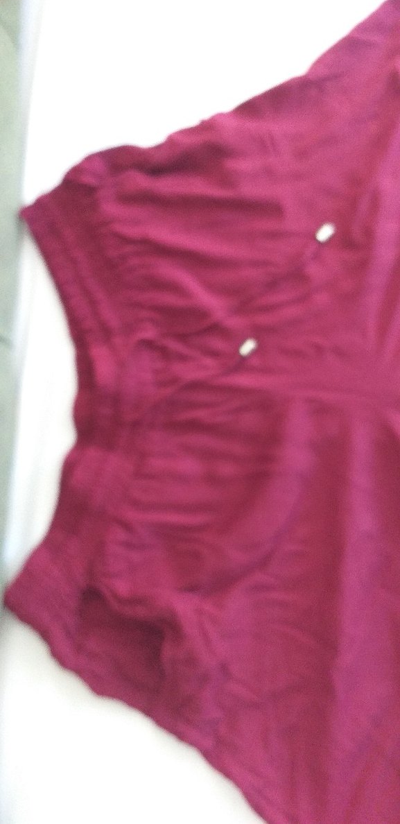 lastikli Bordo Midi Hamile Şortu - Görsel 2