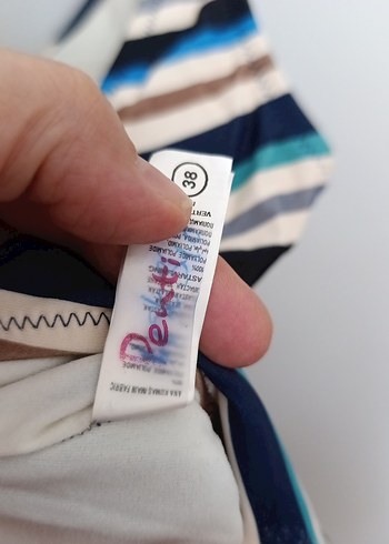 Çizgili Strappy Kadın Mayo - Görsel 3