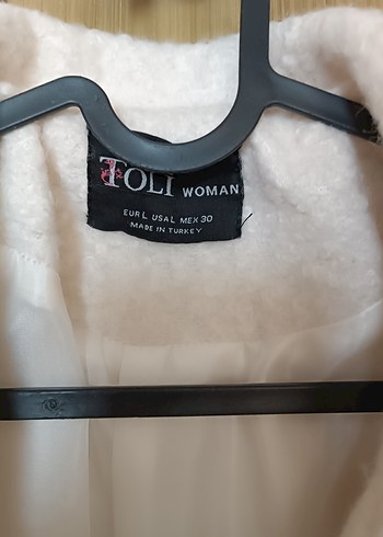 Düğmeli Beyaz Uzun Kışlık Kaban - Görsel 8