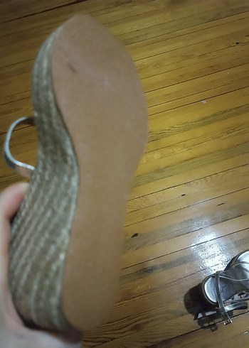 Altin rengi Kadın Dolgu Topuk deri Sandalet - Görsel 7