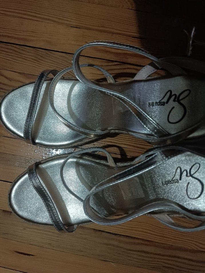 Altin rengi Kadın Dolgu Topuk deri Sandalet - Görsel 4