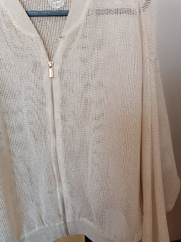 Altın simli Örgü Keten Hırka - Görsel 5