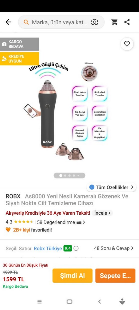 Robx Siyah Nokta Vakumlu Cilt Temizleme Cihazı - Görsel 5