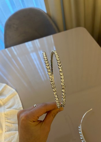 Beyaz Payetli Gelin Tacı - Görsel 3