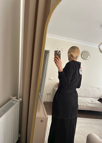 Siyah Uzun Kollu Gotik Kadın Elbise - Görsel 2