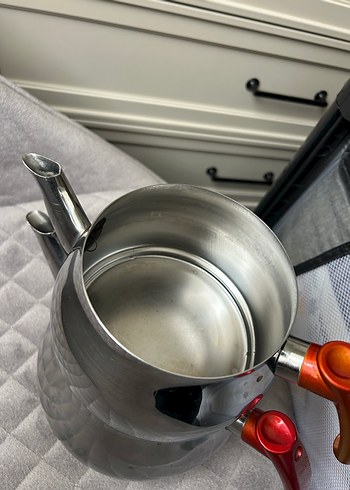 Kırmızı Saplı Çift Katlı Çaydanlık - Görsel 3