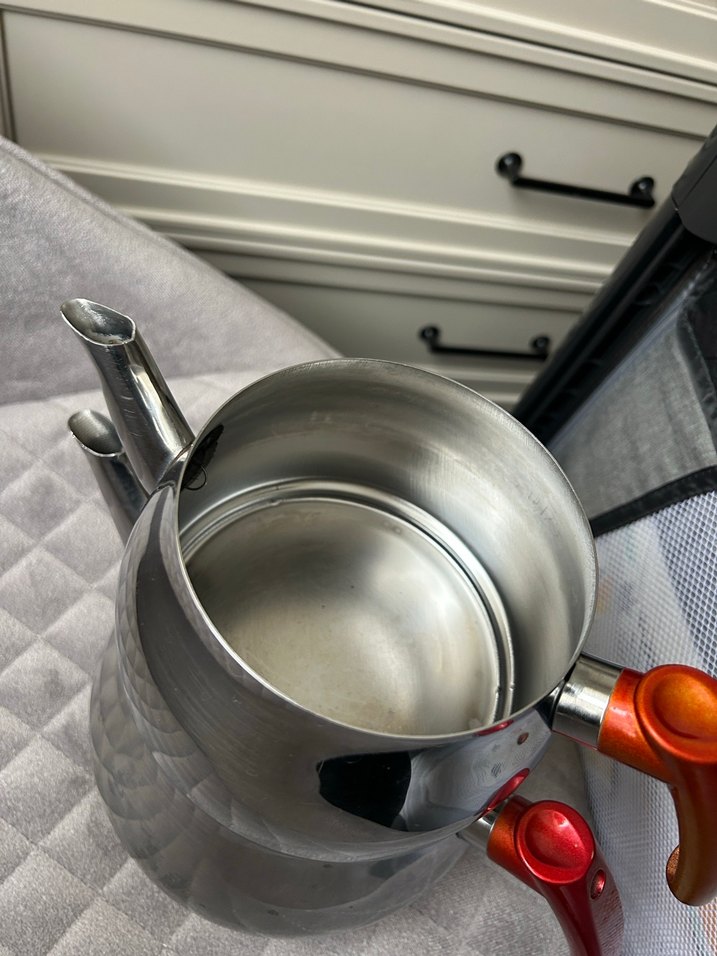 Kırmızı Saplı Çift Katlı Çaydanlık - Görsel 3