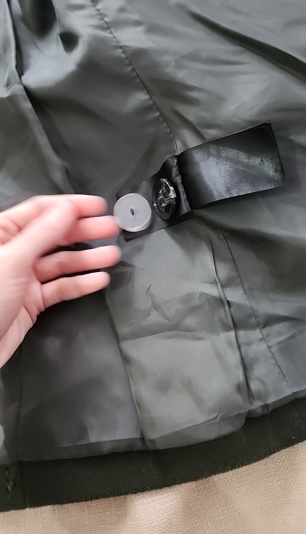 Çift Düğmeli Koyu Yeşil Kaban - Görsel 2