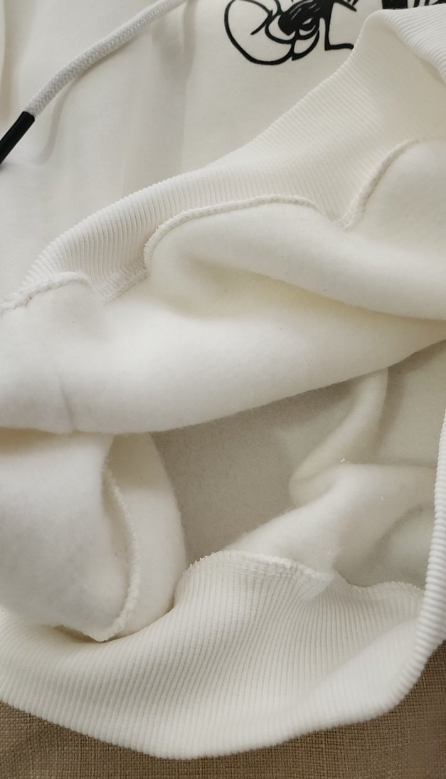 Beyaz Kapüşonlu Baskılı Kadın Sweatshirt - Görsel 3