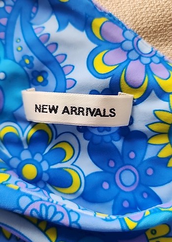 Mavi Bohem Kısa Drapeli Mini elbise - Görsel 2