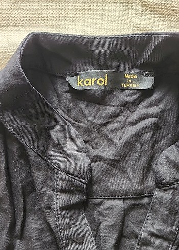 Düğmeli Siyah Kolsuz kadın bluz - Görsel 2