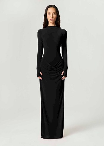 Nocturne Siyah Maxi Elbise