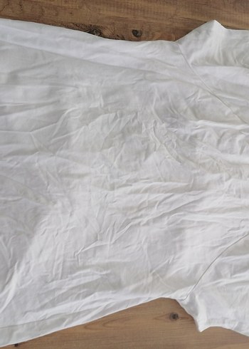 Beyaz V Yakalı Hamile Kısa Kollu Tişört - Görsel 4