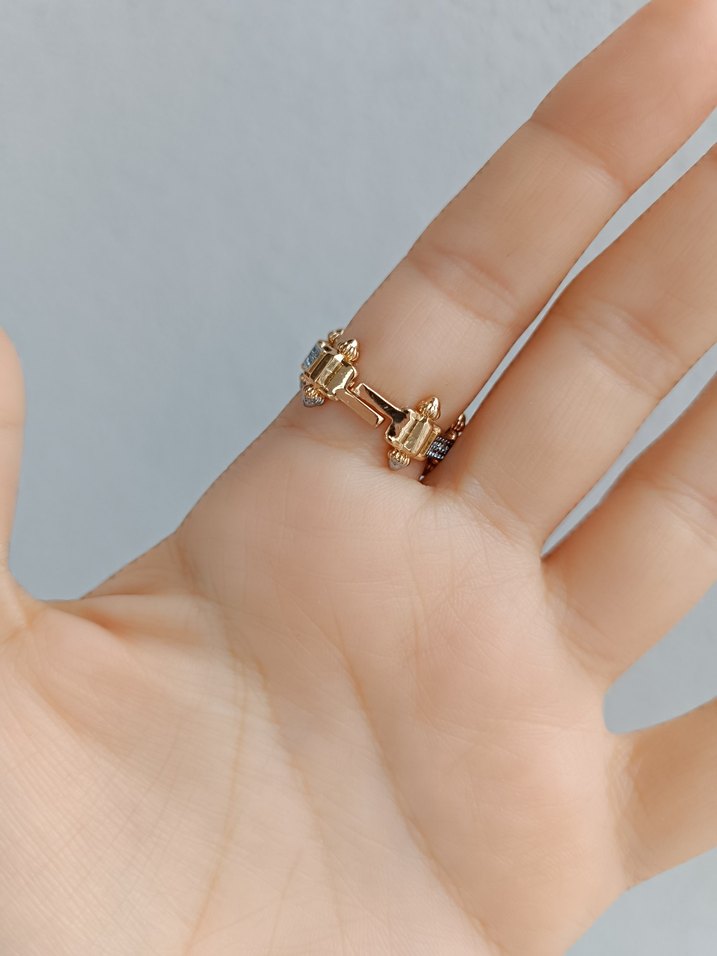 Taş islemeli Altın Renkli Kadın Yüzük - Görsel 4