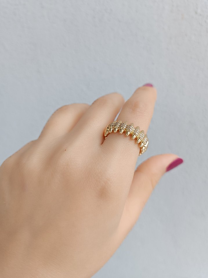 Taş islemeli Altın renkYüzük - Görsel 3