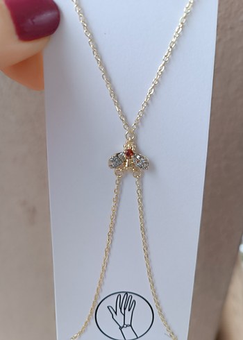 Gold renk taşlı arı model Şahmeran - Görsel 2