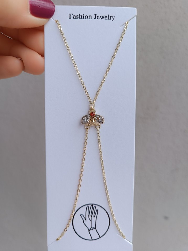 Gold renk taşlı arı model Şahmeran - Görsel 5