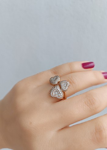 Altasli kalp Motifli Kadın Yüzük - Görsel 3