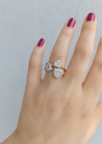 Altasli kalp Motifli Kadın Yüzük - Görsel 2