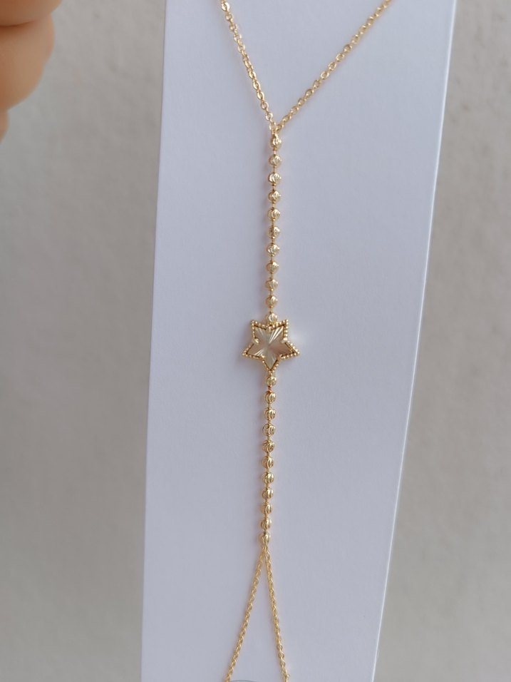 İşlemeli Yıldız Detaylı Altın Renk Şahmeran - Görsel 2