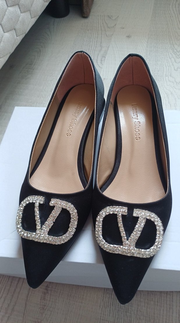 Siyah Süet Taşlı Tokalı Topuklu Kadın Ayakkabı - Görsel 2