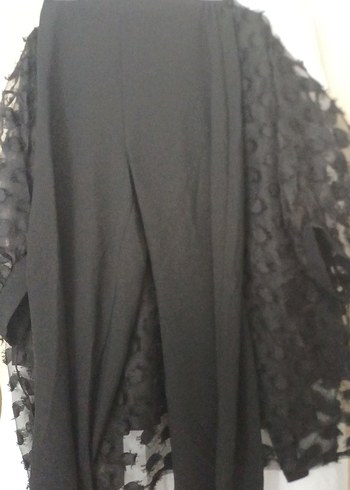 Kadın Siyah Drapeli Gotik Alt Üst Tunik Takım - Görsel 3