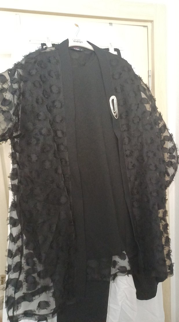 Kadın Siyah Drapeli Gotik Alt Üst Tunik Takım - Görsel 2