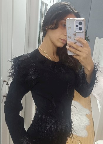 Abiye Siyah Uzun Kollu Kürklü Gotik Abiye