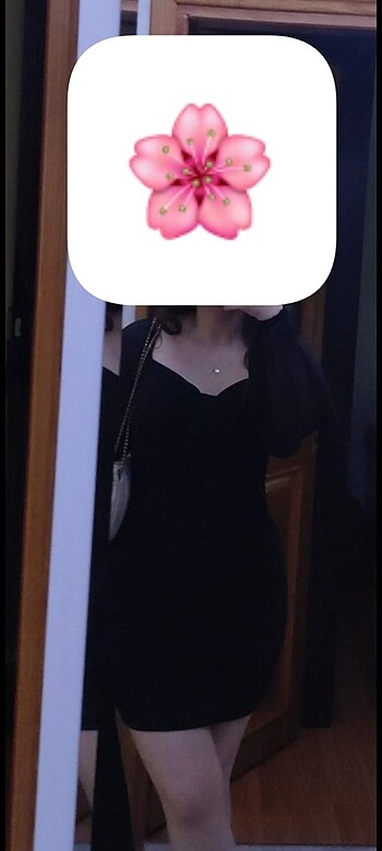 m Beden Kolları tül siyah mini elbise